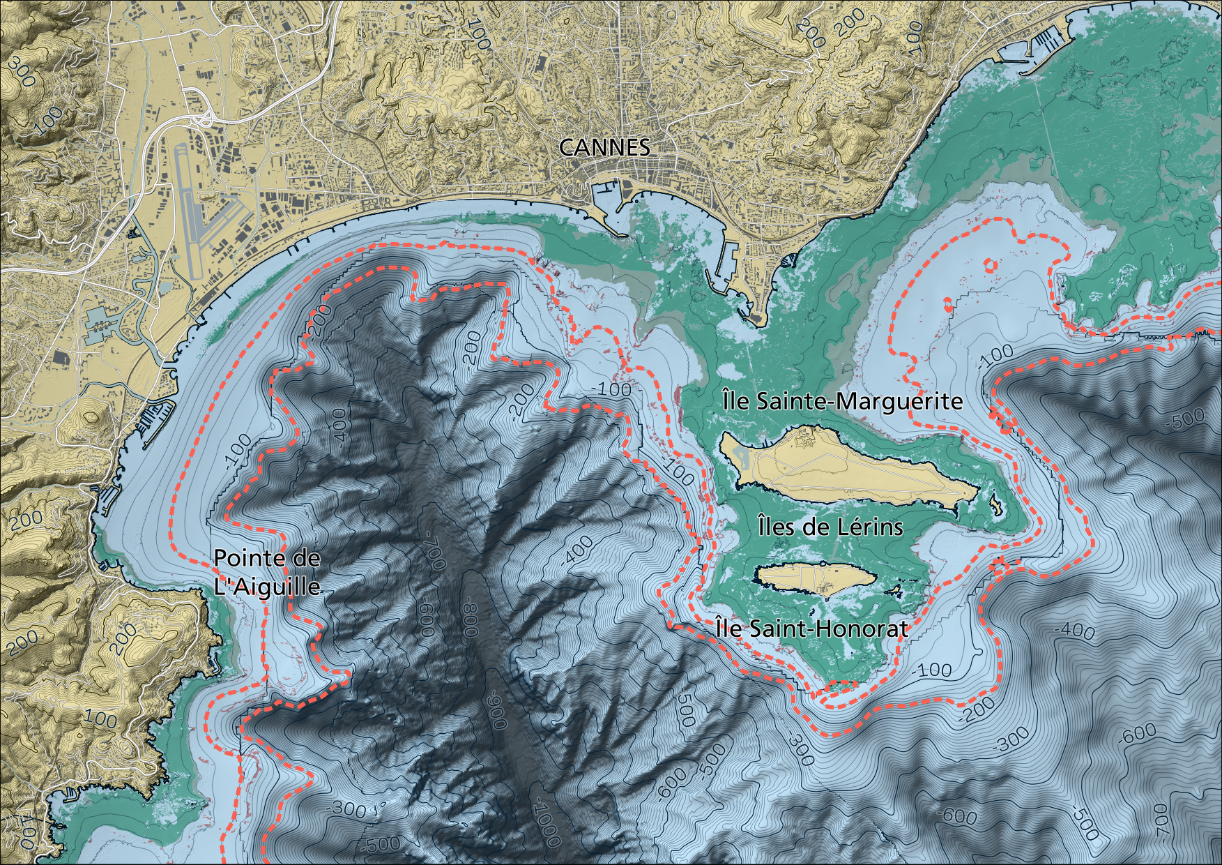 Canyon de Cannes – Haut Fond de Méjean & focus Golfe de la Napoule